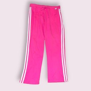 Vintage Bright Pink White Stripe Track Suit Sweat Pants